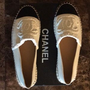 Off White and Black Espadrilles